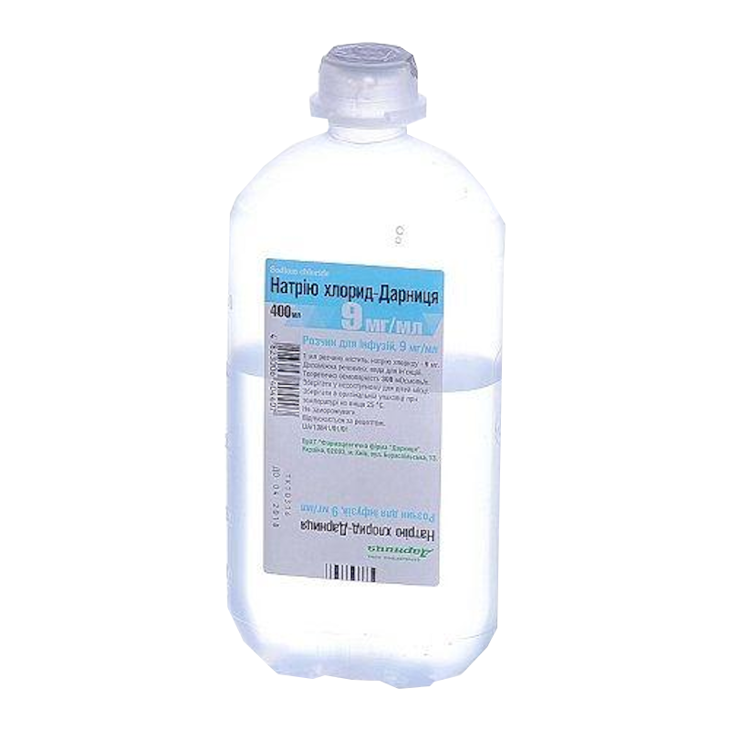НАТРІЮ ХЛОРИД-ДАРНИЦЯ. Розчин для інфузій, 9 мг/мл по 400 мл (4823006404407)